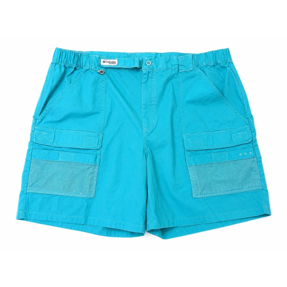 Columbia PFG Blue Blood and Guts III Fishing Cargo 8" Shorts Aqua Mens Size XXL